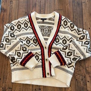 J. Crew wool Nordic cardigan sweater. Size SMALL and only worn once!
